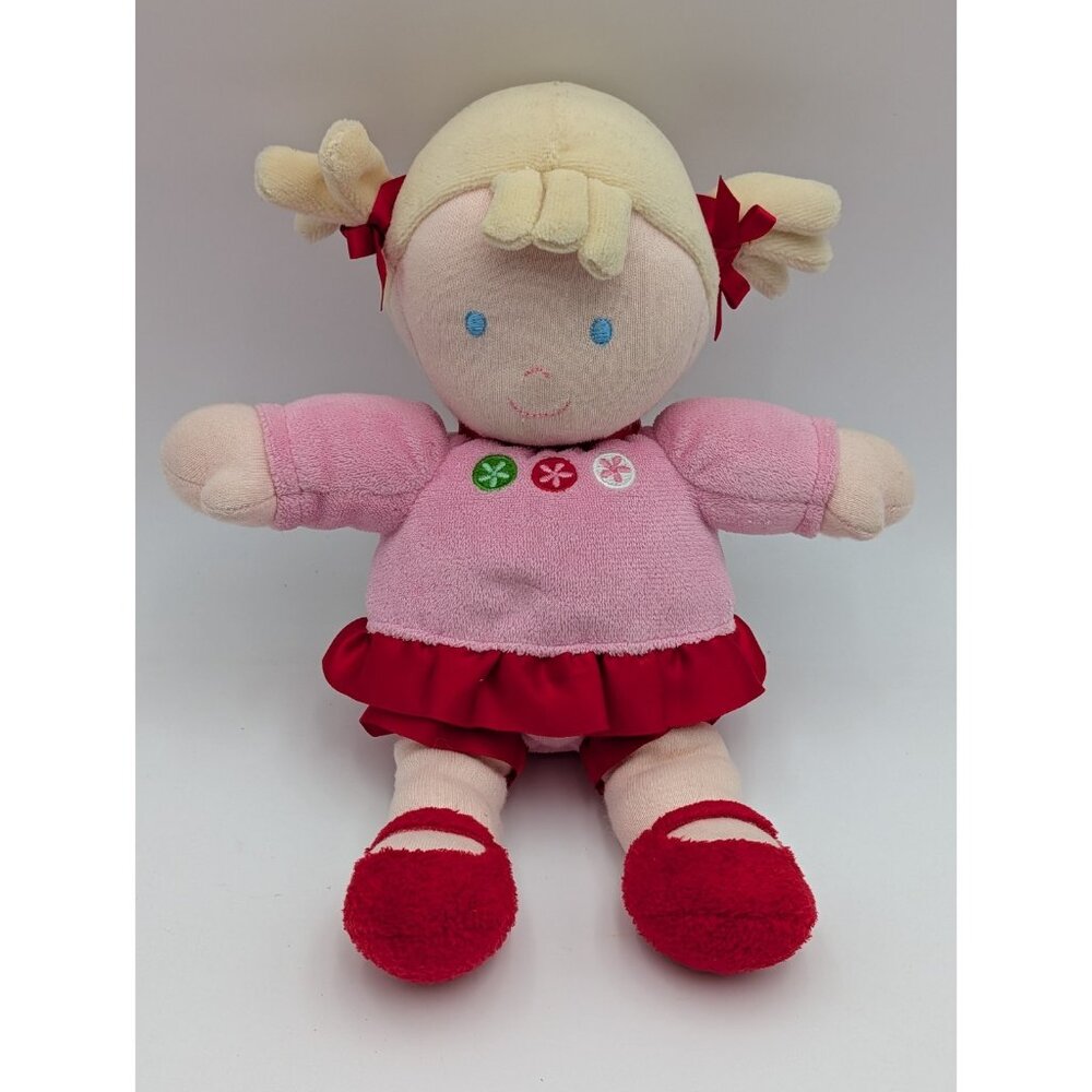 Carters‎ Just One You My First Doll Plush Rattle Pink Red 2010 Blond Blue Eyes
